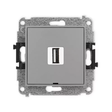 Karlik Mini szary mat Gniazdo 1x USB A-A 2.0 bez ramki 27MGUSBBO-1