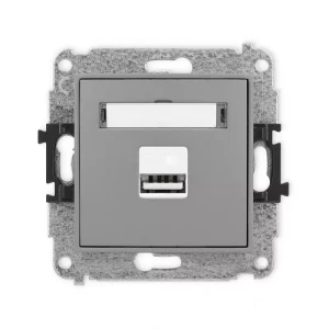 Karlik Mini szary mat Ładowarka USB A bez ramki 27MCUSB-3
