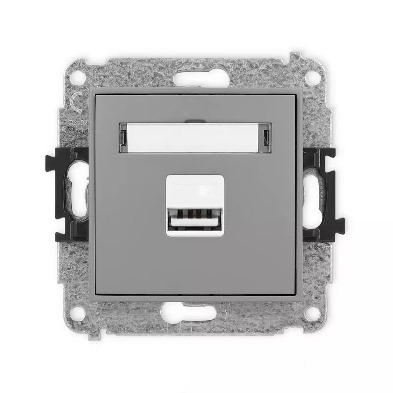 Karlik Mini szary mat Ładowarka USB A bez ramki 27MCUSB-3