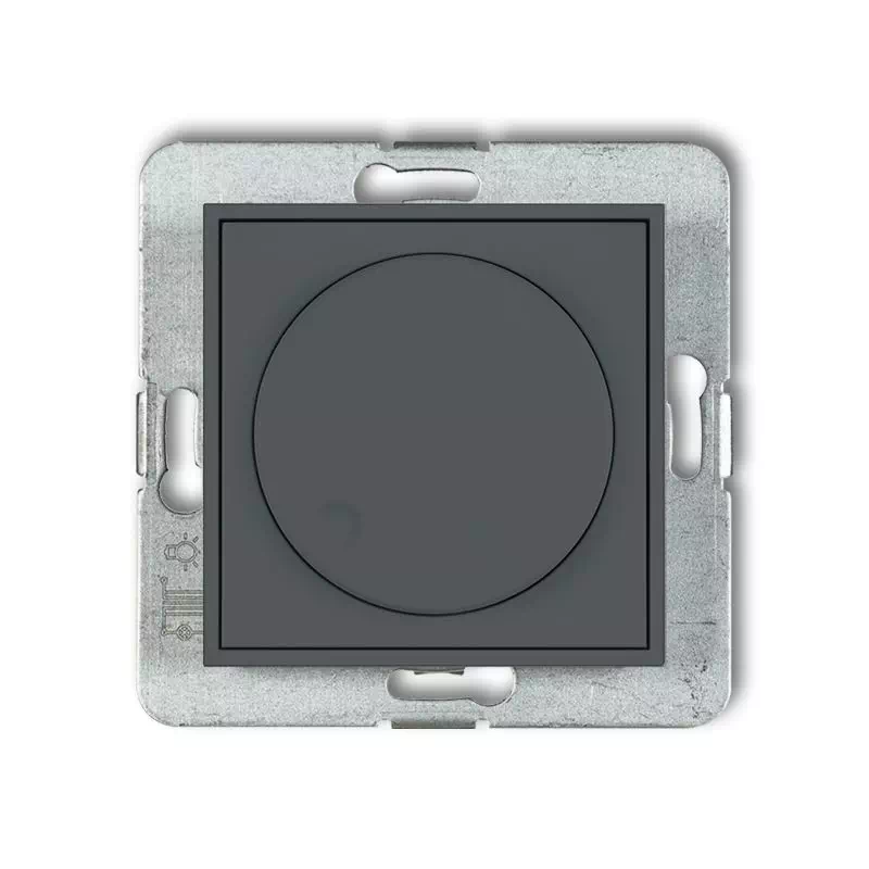 Karlik Mini grafitowy mat Elektroniczny regulator oświetlenia przyciskowo-obrotowe do lamp LED bez ramki 28MRO-2