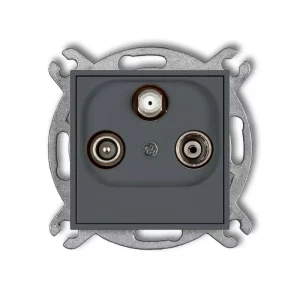 Karlik Mini grafitowy mat Gniazdo abonenckie RTV-SAT końcowe bez ramki 28MGS