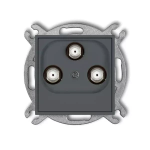 Karlik Mini grafitowy mat Gniazdo multimedialne 3F DATA (UPC) bez ramki 28MGMU