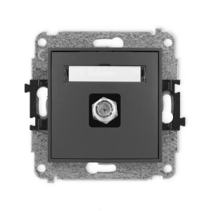 Karlik Mini grafitowy mat Gniazdo antenowe 1x F (SAT) niklowany bez ramki 28MGF-1