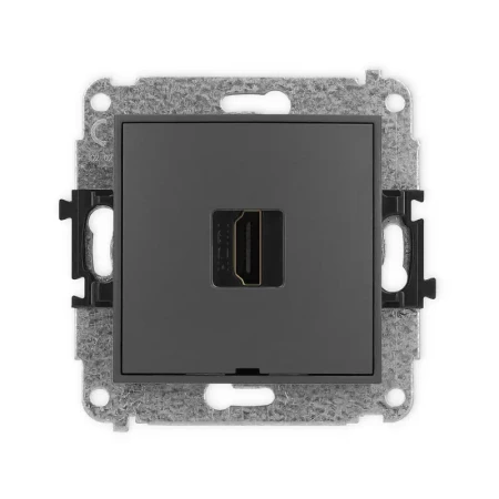 Karlik Mini grafitowy mat Gniazdo 1x HDMI 2.0 bez ramki 28MHDMIBO-3