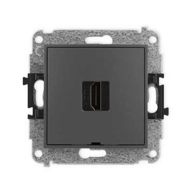 Karlik Mini grafitowy mat Gniazdo 1x HDMI 2.0 bez ramki 28MHDMIBO-3