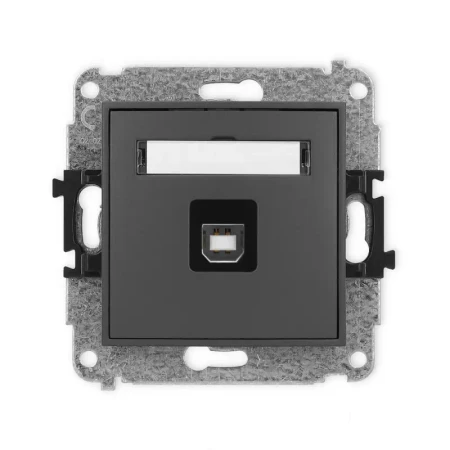 Karlik Mini grafitowy mat Gniazdo 1x USB A-B2.0 bez ramki 28MGUSB-3