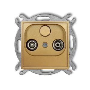 Karlik Mini złoty Gniazdo abonenckie RTV przelotowe bez ramki 29MG9P