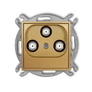 Karlik Mini złoty Gniazdo multimedialne 3F DATA (UPC) bez ramki 29MGMU