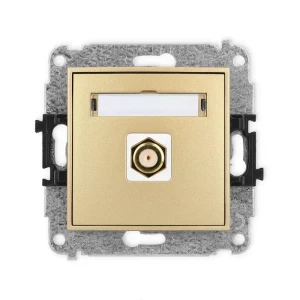 Karlik Mini złoty Gniazdo antenowe 1x F (SAT) pozłacany bez ramki 29MGF-1.1