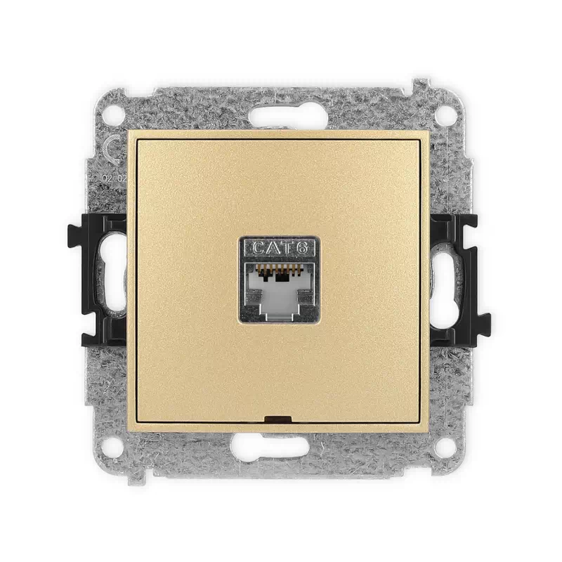 Karlik Mini złoty Gniazdo komputerowe 1xRJ45 bez ramki 29MGKBO-1e