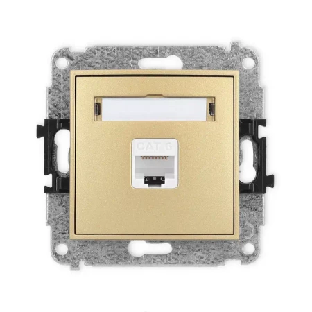 Karlik Mini złoty Gniazdo komputerowe 1xRJ45 bez ramki 29MGK-3