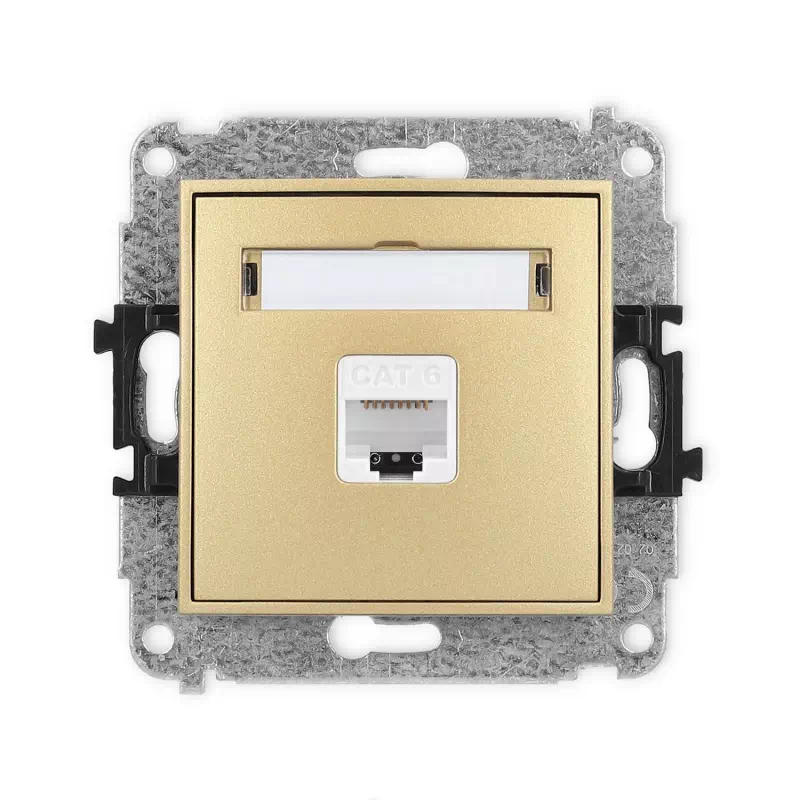 Karlik Mini złoty Gniazdo komputerowe 1xRJ45 bez ramki 29MGK-3