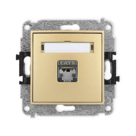 Karlik Mini złoty Gniazdo komputerowe 1xRJ45 bez ramki 29MGK-5