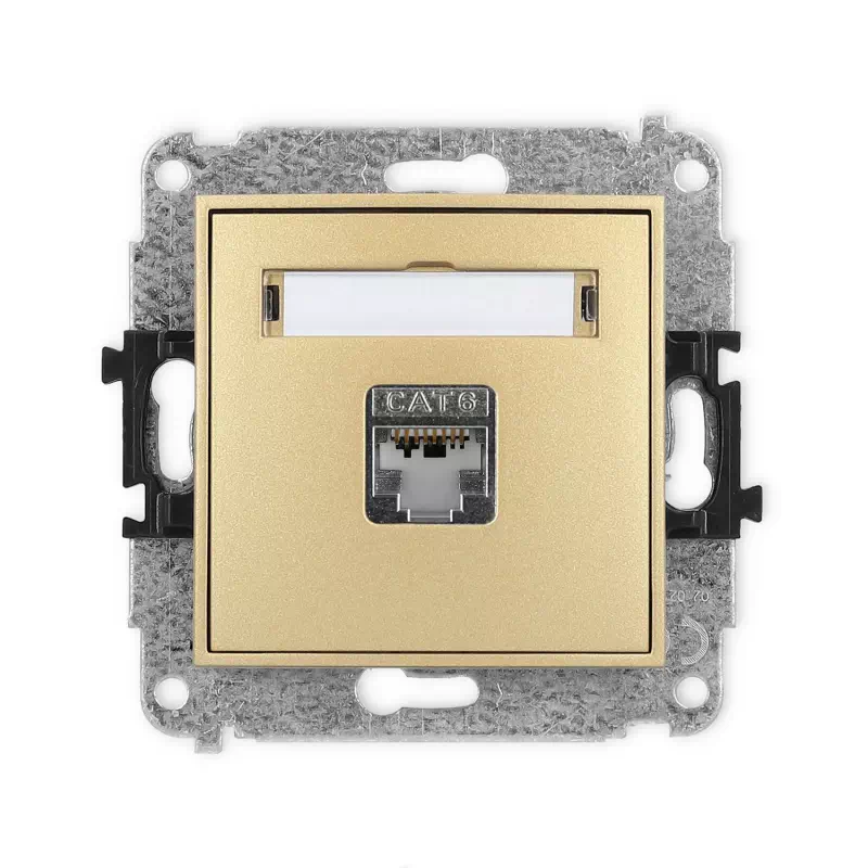 Karlik Mini złoty Gniazdo komputerowe 1xRJ45 bez ramki 29MGK-5