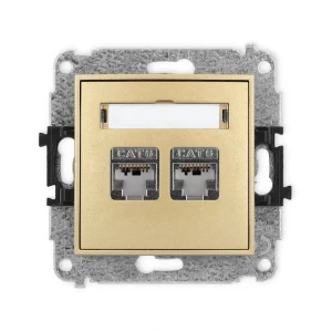 Karlik Mini złoty Gniazdo komputerowe 2xRJ45 bez ramki 29MGK-6