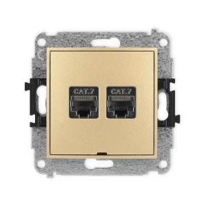 Karlik Mini złoty Gniazdo komputerowe 2xRJ45 bez ramki 29MGKBO-10