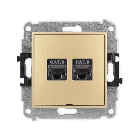 Karlik Mini złoty Gniazdo komputerowe 2xRJ45 bez ramki 29MGKBO-12