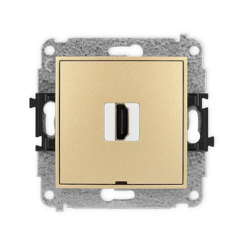 Karlik Mini złoty Gniazdo 1x HDMI 2.0 bez ramki 29MHDMIBO-3