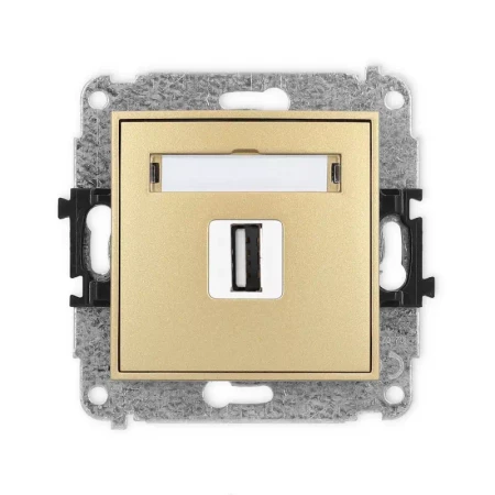 Karlik Mini złoty Gniazdo 1x USB A-A 2.0 bez ramki 29MGUSB-1