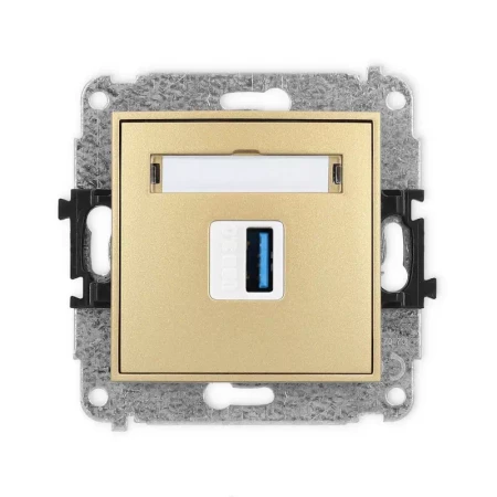 Karlik Mini złoty Gniazdo 1x USB A-A 3.0 bez ramki 29MGUSB-5