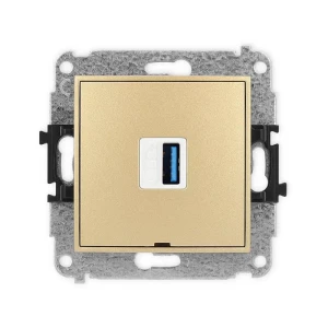 Karlik Mini złoty Gniazdo 1x USB A-A 3.0 bez ramki 29MGUSBBO-5