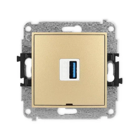 Karlik Mini złoty Gniazdo 1x USB A-A 3.0 bez ramki 29MGUSBBO-5