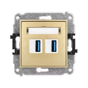 Karlik Mini złoty Gniazdo 2x USB A-A 3.0 bez ramki 29MGUSB-6