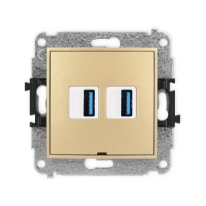 Karlik Mini złoty Gniazdo 2x USB A-A 3.0 bez ramki 29MGUSBBO-6