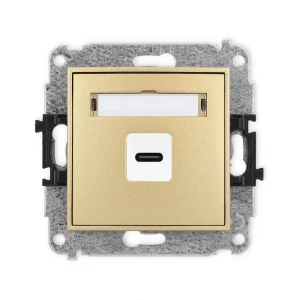 Karlik Mini złoty Gniazdo 1x USB C-C bez ramki 29MGUSB-7