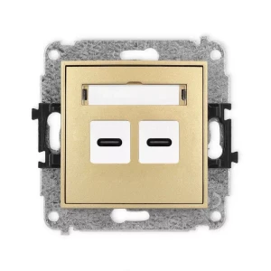 Karlik Mini złoty Ładowarka Gniazdo 2x USB C bez ramki 29MCUSB-7