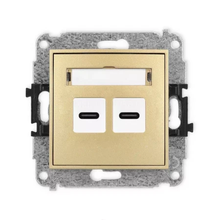 Karlik Mini złoty Ładowarka Gniazdo 2x USB C bez ramki 29MCUSB-7