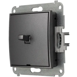 Karlik Mini grafitowy Włącznik pojedynczy w stylu USA bez ramki 11MWPUS-1