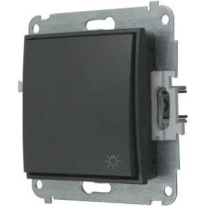 Karlik Mini grafitowy mat Włącznik zwierny światło bez ramki 28MWP-5