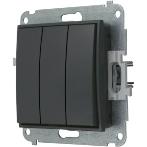 Karlik Mini grafitowy mat Włącznik potrójny bez ramki 28MWP-7