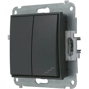 Karlik Mini grafitowy mat Włącznik pojedynczy ze schodowym  bez ramki 28MWP-10.1