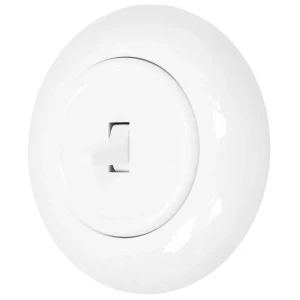 Włącznik schodowy retro z ramką kolor biały styl loft