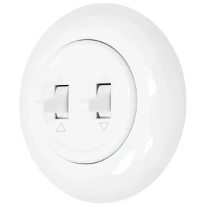 Włącznik roletowy retro z ramką kolor biały styl loft