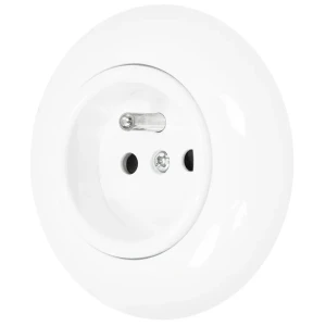 Gniazdo pojedyncze retro z ramką kolor biały styl loft