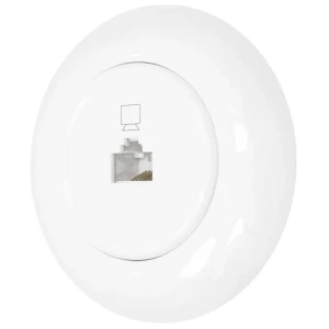 Gniazdo komputerowe retro z ramką kolor biały styl loft