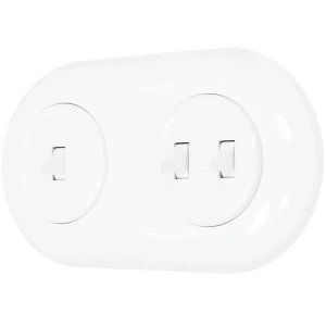 Włącznik pojedynczy i podwójny retro z ramką biały styl loft