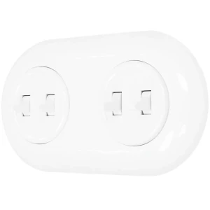 Dwa włączniki podwójne retro z ramką biały styl loft