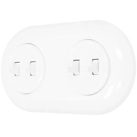 Dwa włączniki podwójne retro z ramką biały styl loft