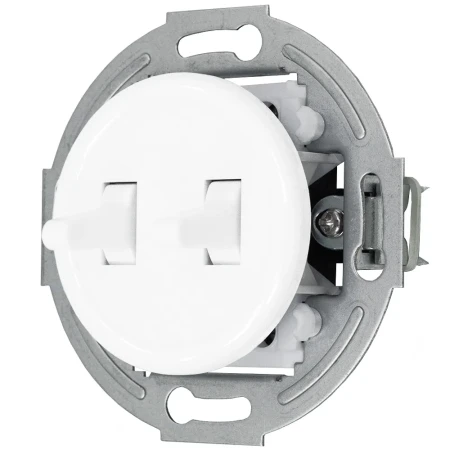 Dwa włączniki podwójne retro z ramką biały styl loft