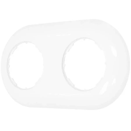 Dwa włączniki podwójne retro z ramką biały styl loft