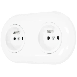 Dwa gniazda pojedyncze retro z ramką biały styl loft