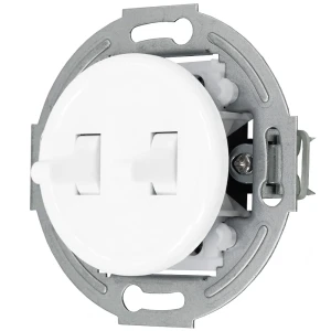 Włącznik schodowy podwójny retro bez ramki kolor biały styl loft