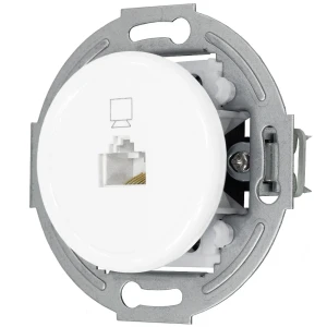 Gniazdo komputerowe retro bez ramki kolor biały styl loft