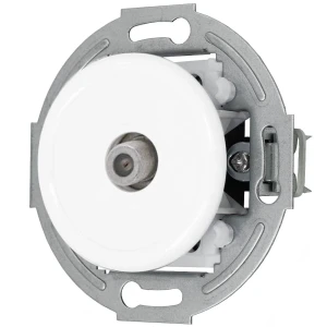 Gniazdo antenowe SAT retro bez ramki kolor biały styl loft