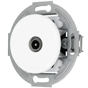 Gniazdo antenowe TV retro bez ramki kolor biały styl loft