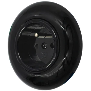 Gniazdo pojedyncze retro z ramką kolor czarny styl loft